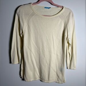 J.McLaughlin Cream Knit Raglan Sleeve Top | Size S